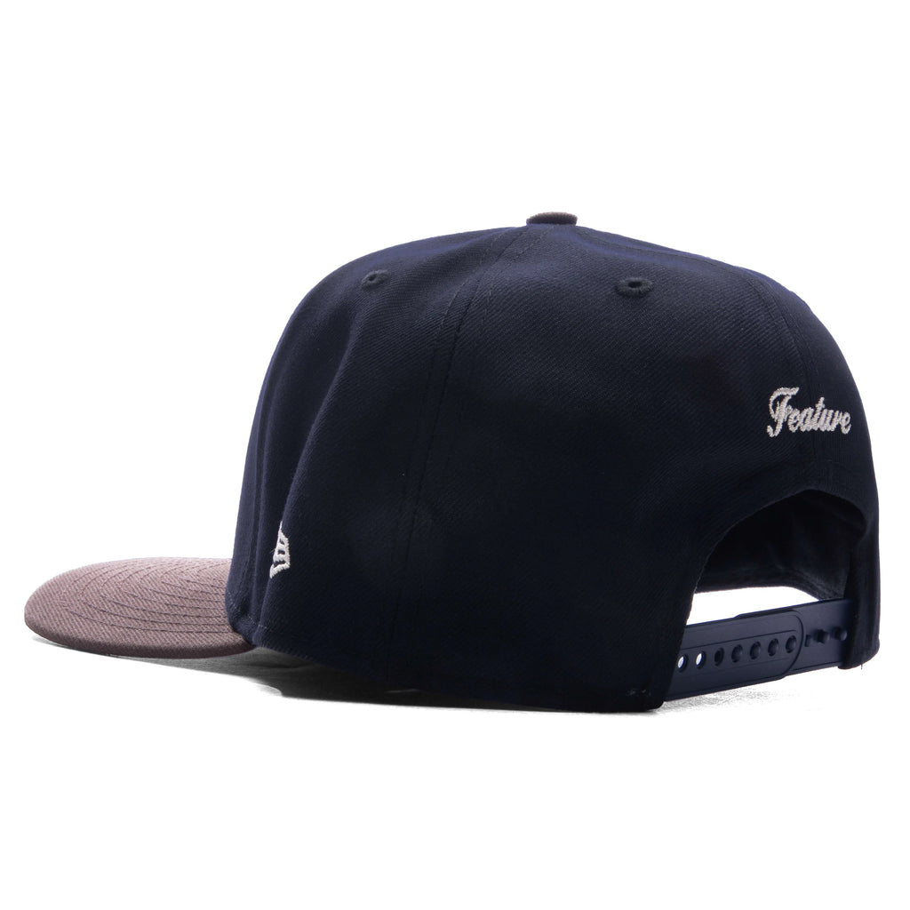 FEATURE x New Era 9FIFTY Curved A Frame Old English F Snapback Navy Walnut