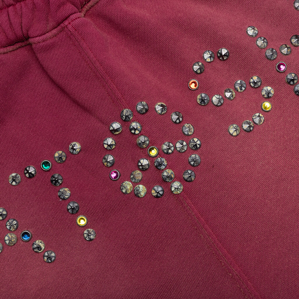 Star Studded Sweatpant Burgundy