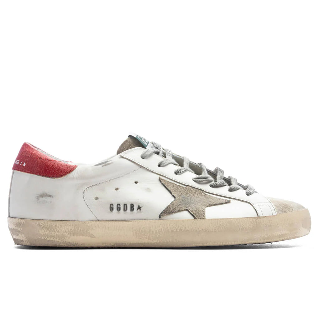 Super Star Sneakers White Taupe Red