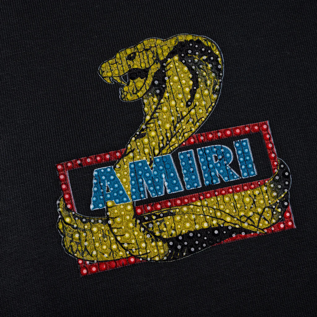 Amiri Crystal Cobra Oversized Tee Black