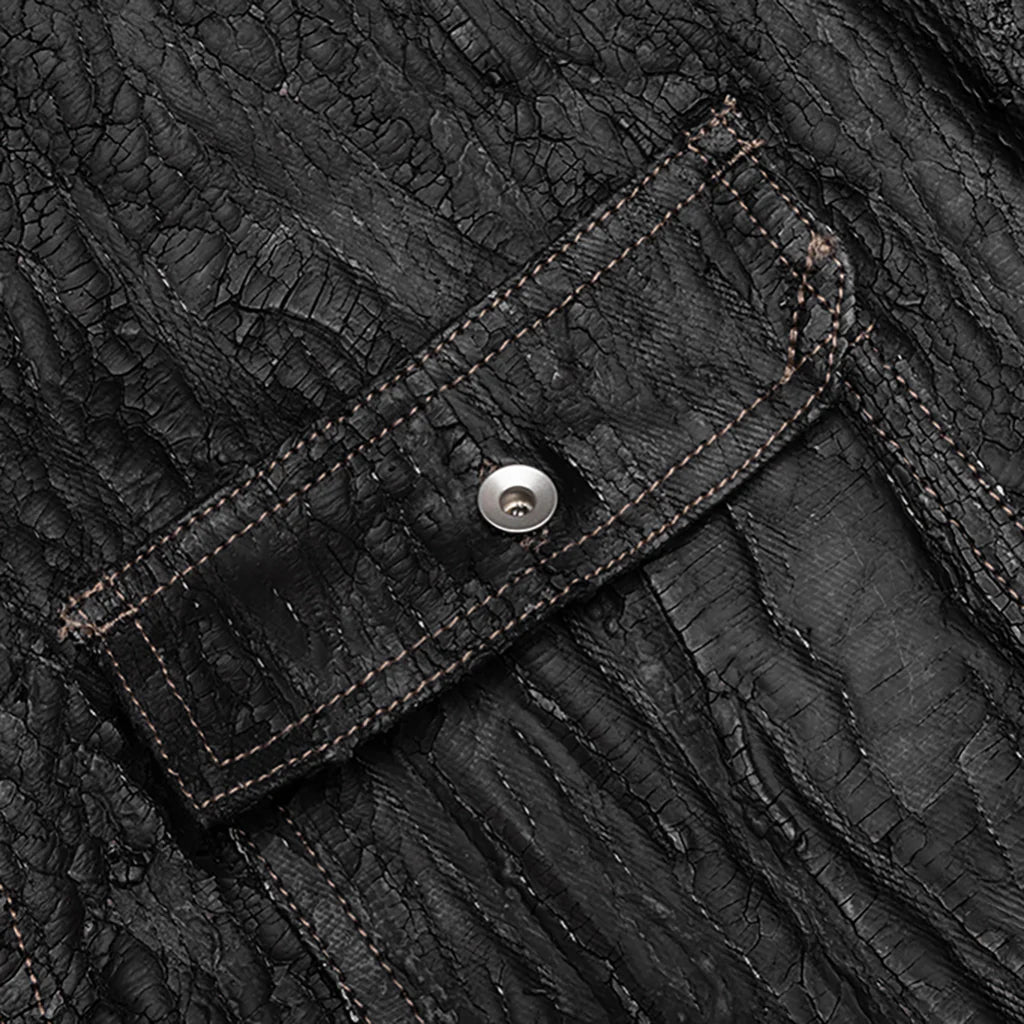 Sl Tommy Jumbo Sleeveless Denim Jacket Parchment Black