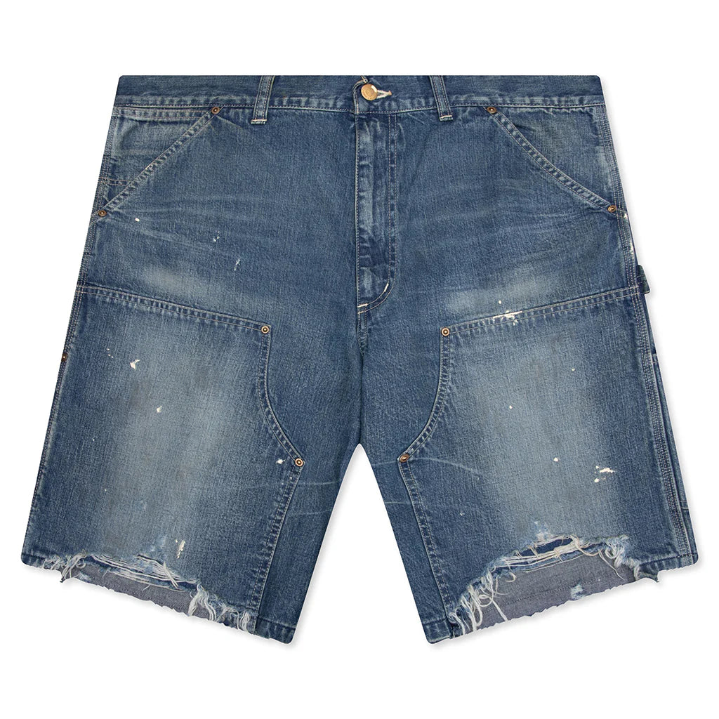 Double Knee Shorts Blue