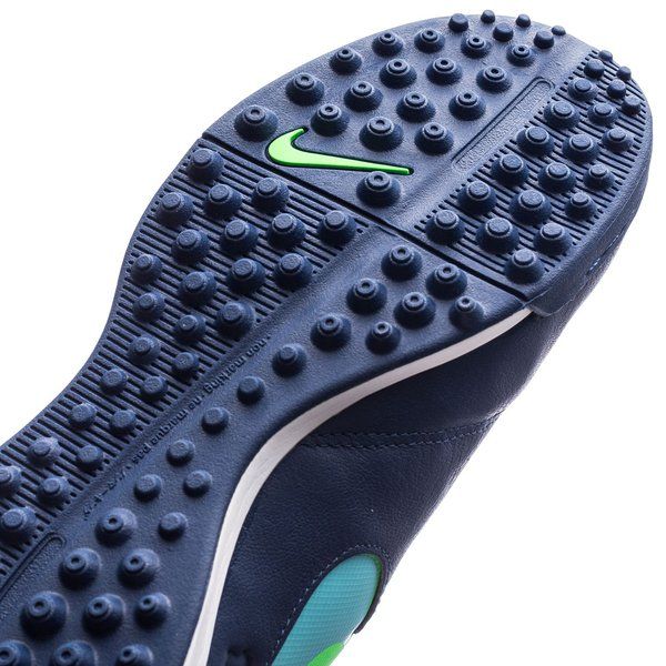 Nike JR Tiempox Legend VI TF Youth Soccer Cleats Coastal Blue Polarized Blue Rage Green