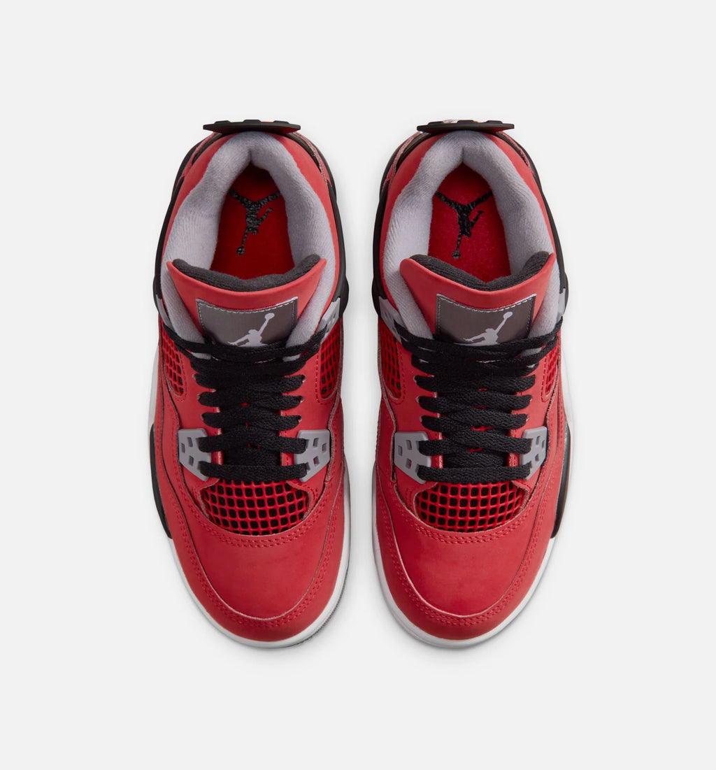Air Jordan 4 Retro Toro Bravo Grade School Lifestyle Shoe Fire Red White Black Cement Grey Free Shipping