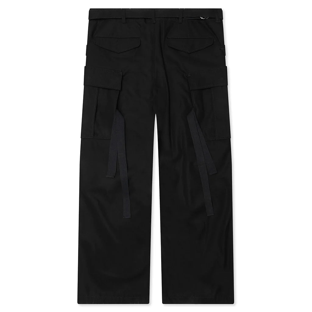 Cotton Twill Pants Black