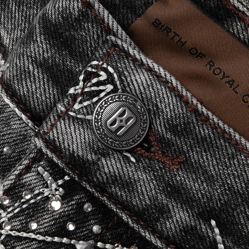20K Zodiac Diamond Denim Pants Black