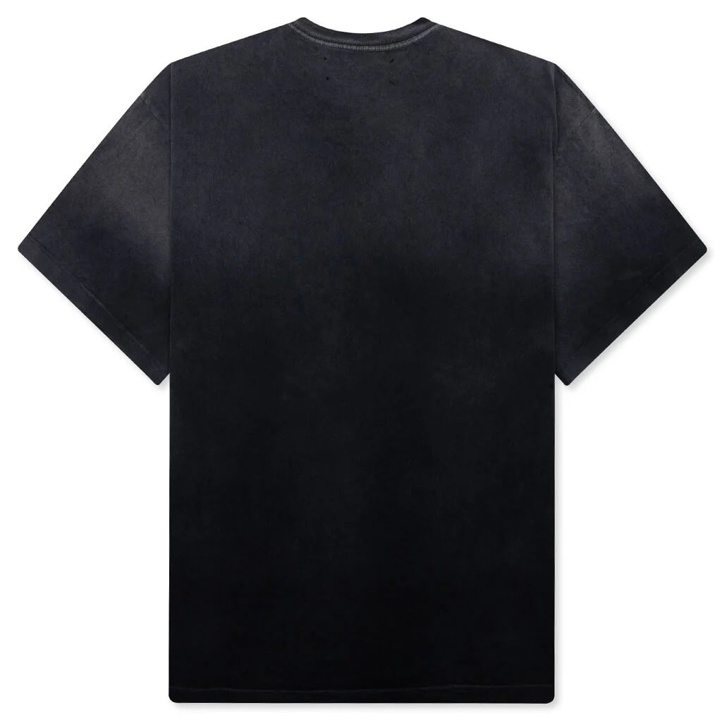 Pearl Studded Logo Tee Washed Black
