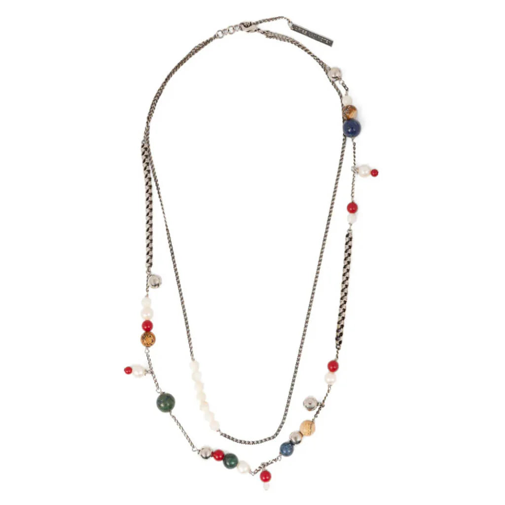 Brass Freshwater Pearl M261 808 Necklace Multi