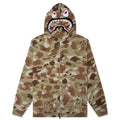 Graduation Camo Shark Full Zip Hoodie Beige