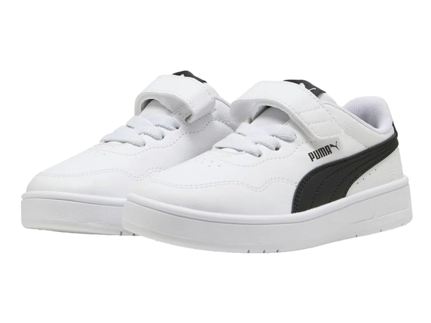 Tenis Puma Court Classic Clean Blanco y Negro para Niño