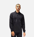 Essentials Rugby Mens Long Sleeve Shirt Black
