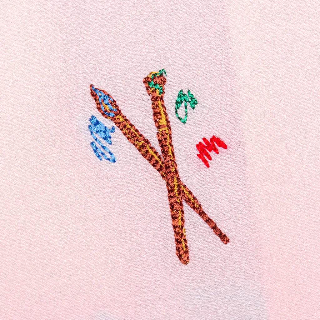 Embroidery Motifs Logo S S Shirt Light Pink