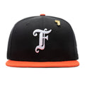 Feature x New Era Old English F Snapback Hat w Pin Black Orange