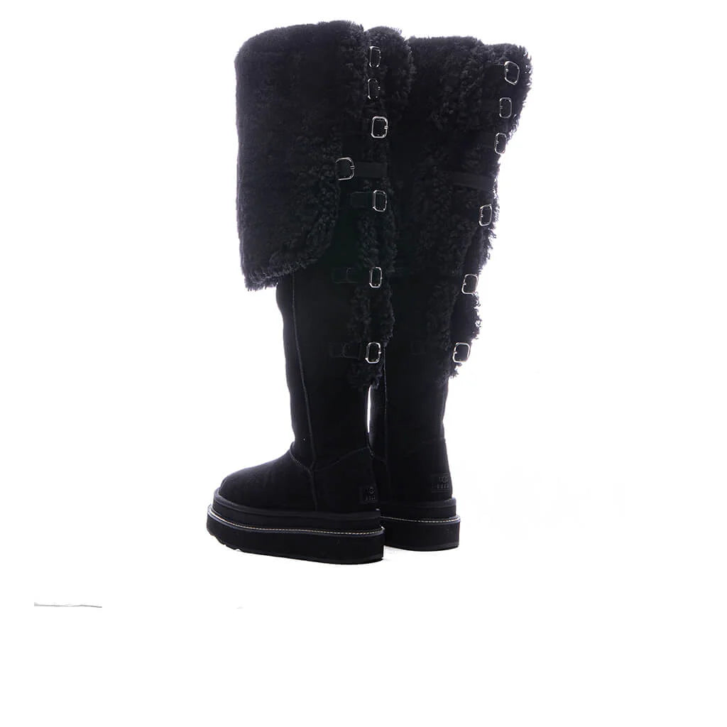 UGG x Sacai Womens Thigh High Boot Black
