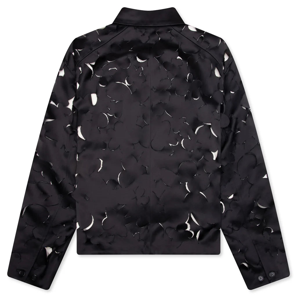 Duchess Satin Jacket With Cut Out Detail Black