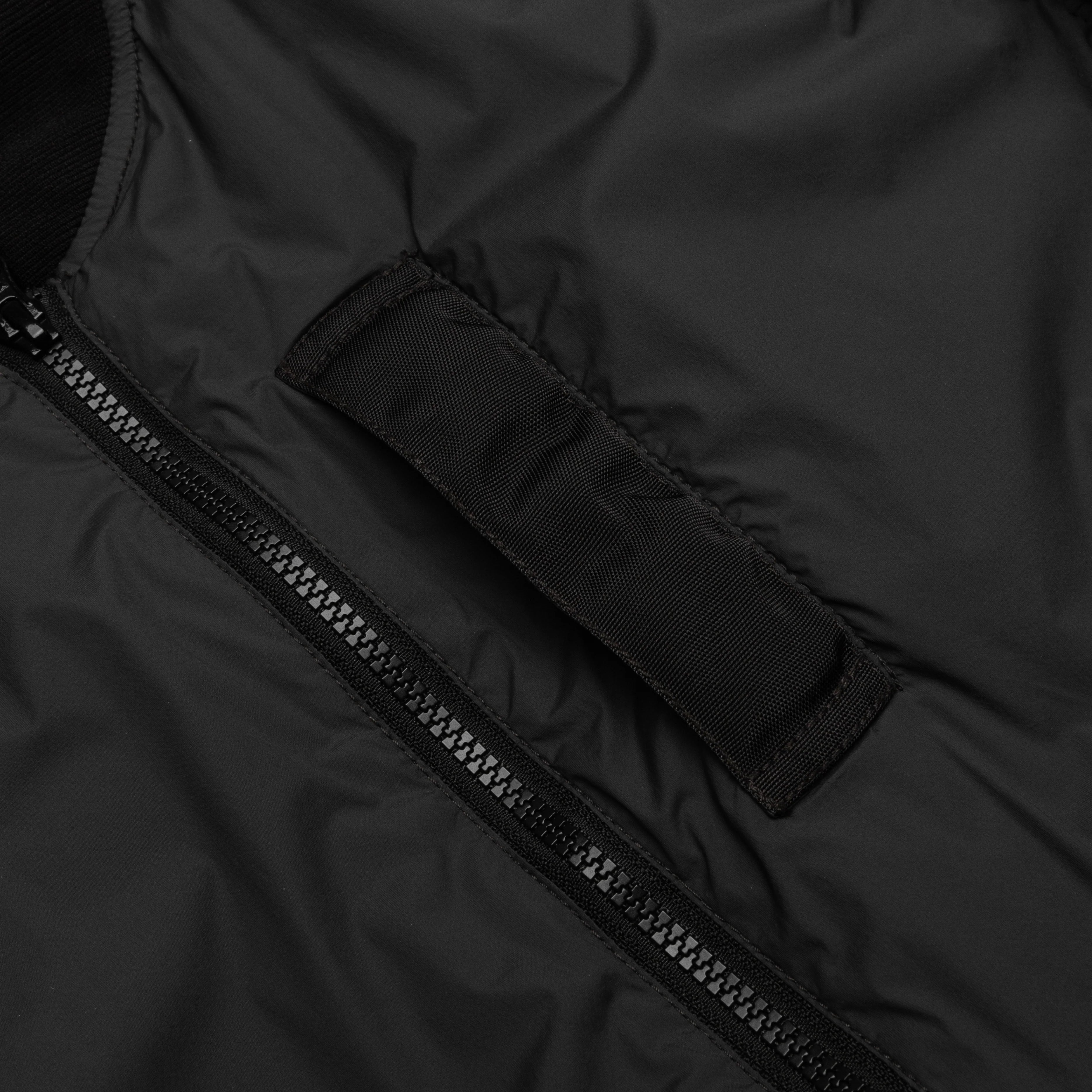 Skin Touch Nylon Bomber Jacket Charcoal