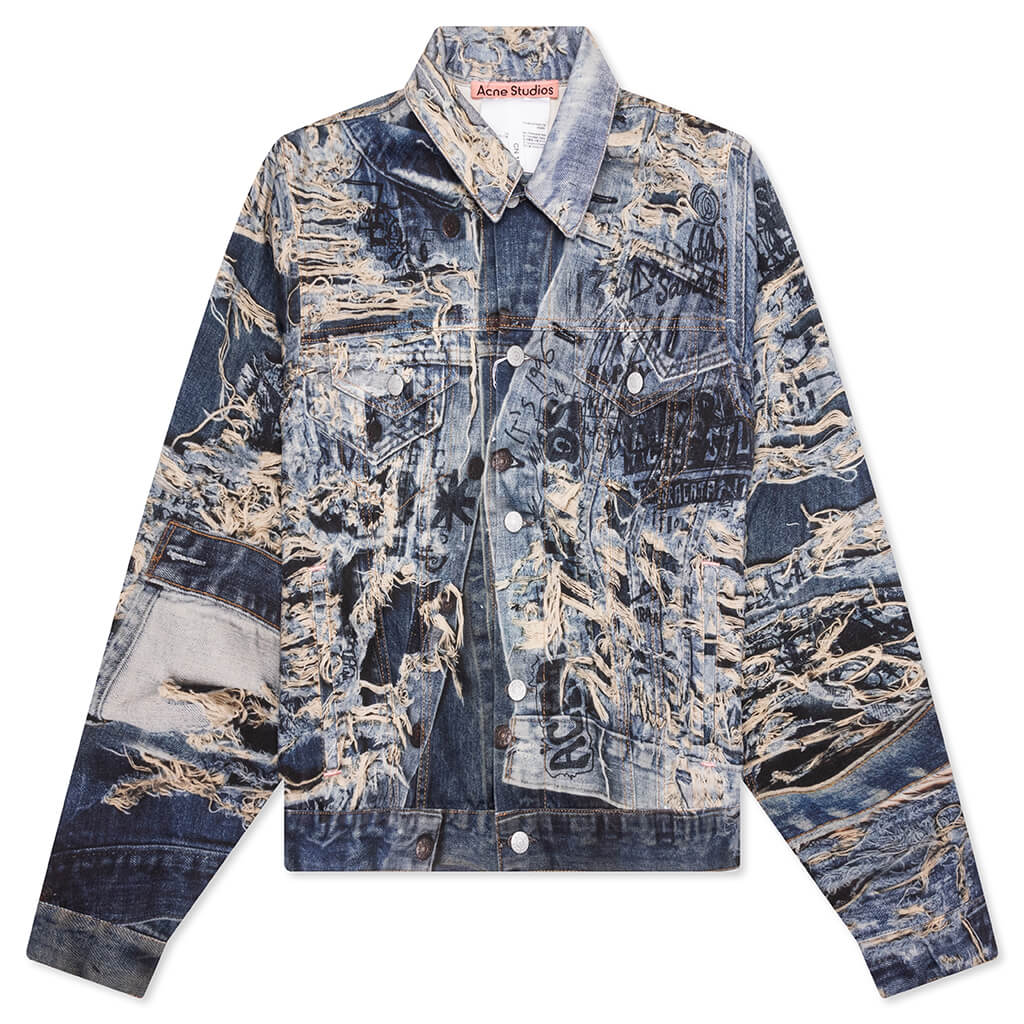 Scribble Denim Jacket Mid Blue