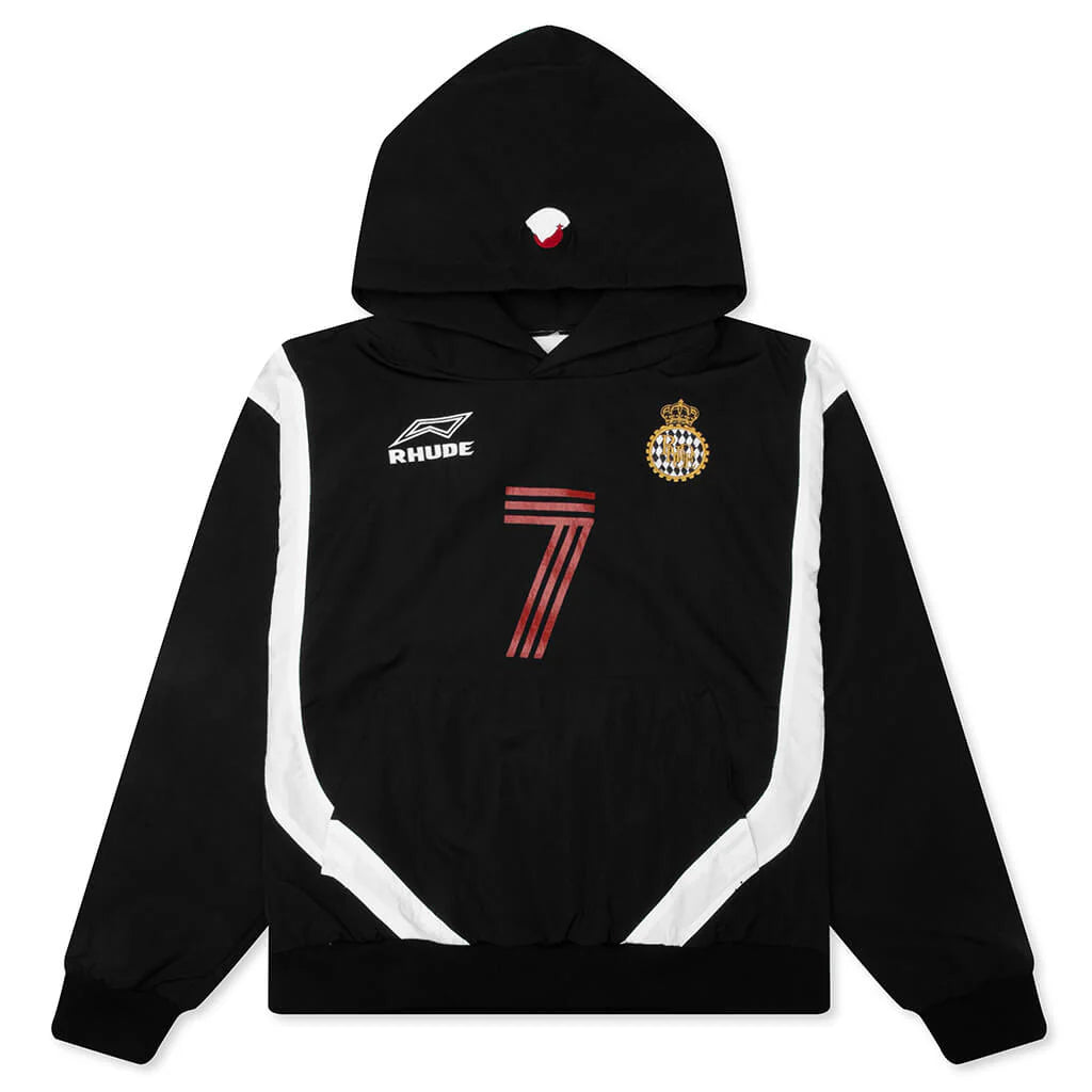 Lago Soccer Jersey Hoodie Black White Red
