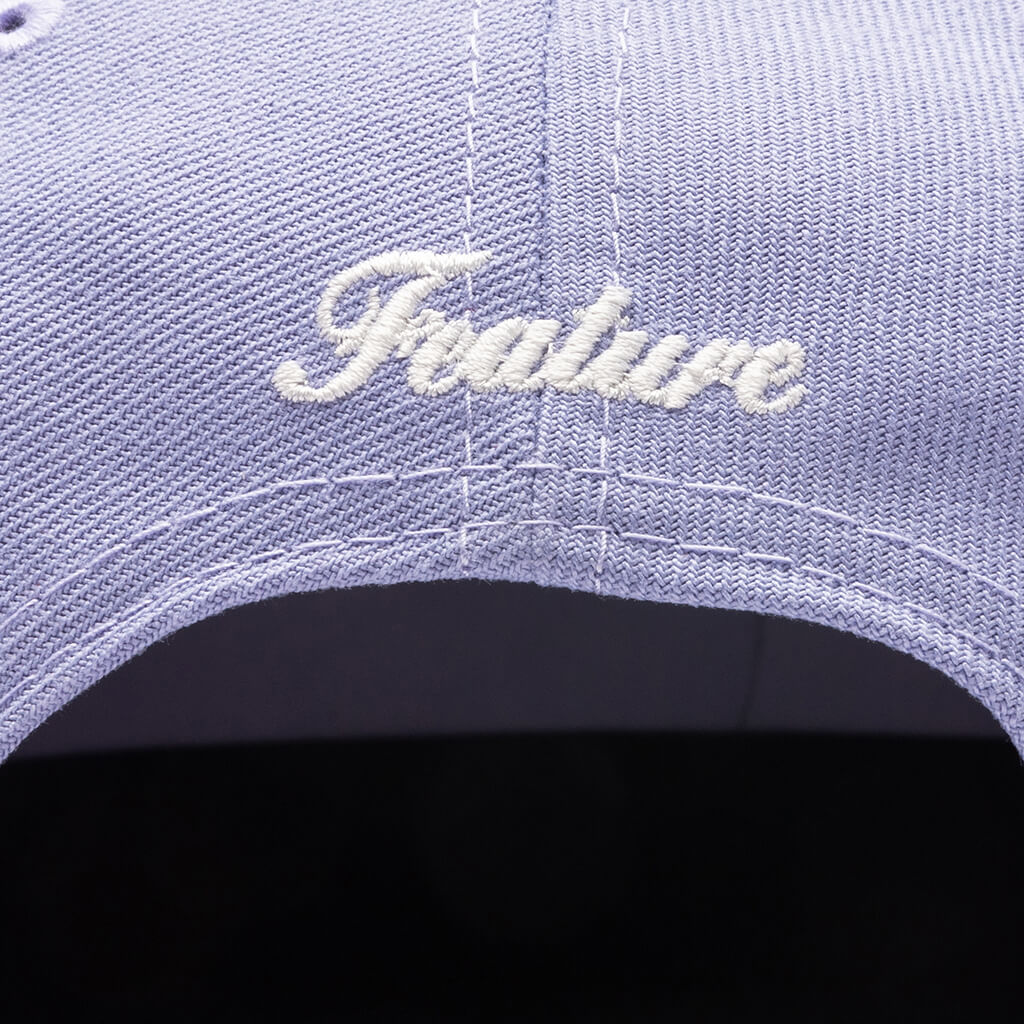 Feature x New Era Old English F Snapback Hat w Pin Lavender Night Shift Navy