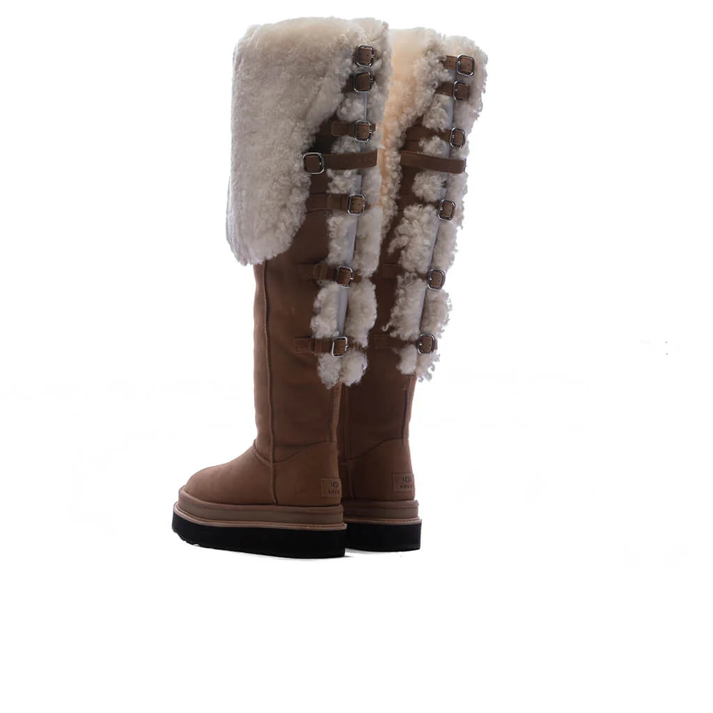 UGG x Sacai Womens Thigh High Boot Chestnut