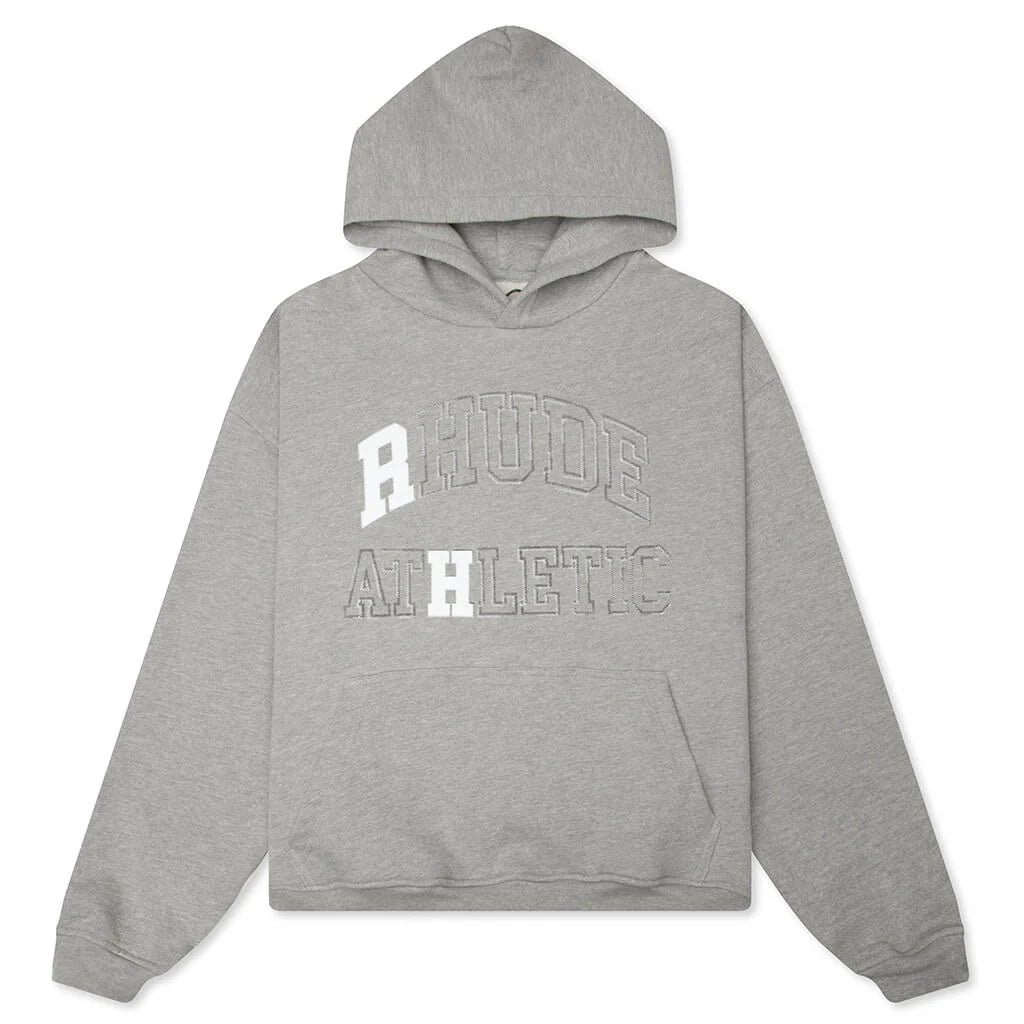 Rhude Athletic Hoodie Heather Grey White