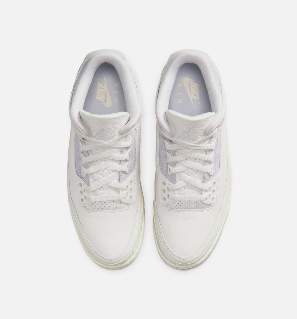 Air Jordan 3 Retro Sail And Jade Aura Mens Lifestyle Shoe Sail Jade Aura Aura Iced Carmine
