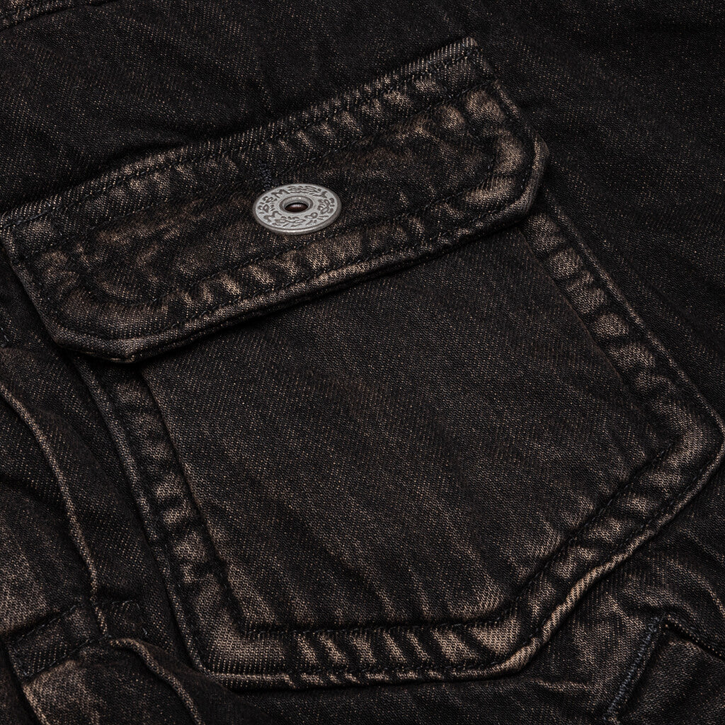 Puffer Denim Jacket Black