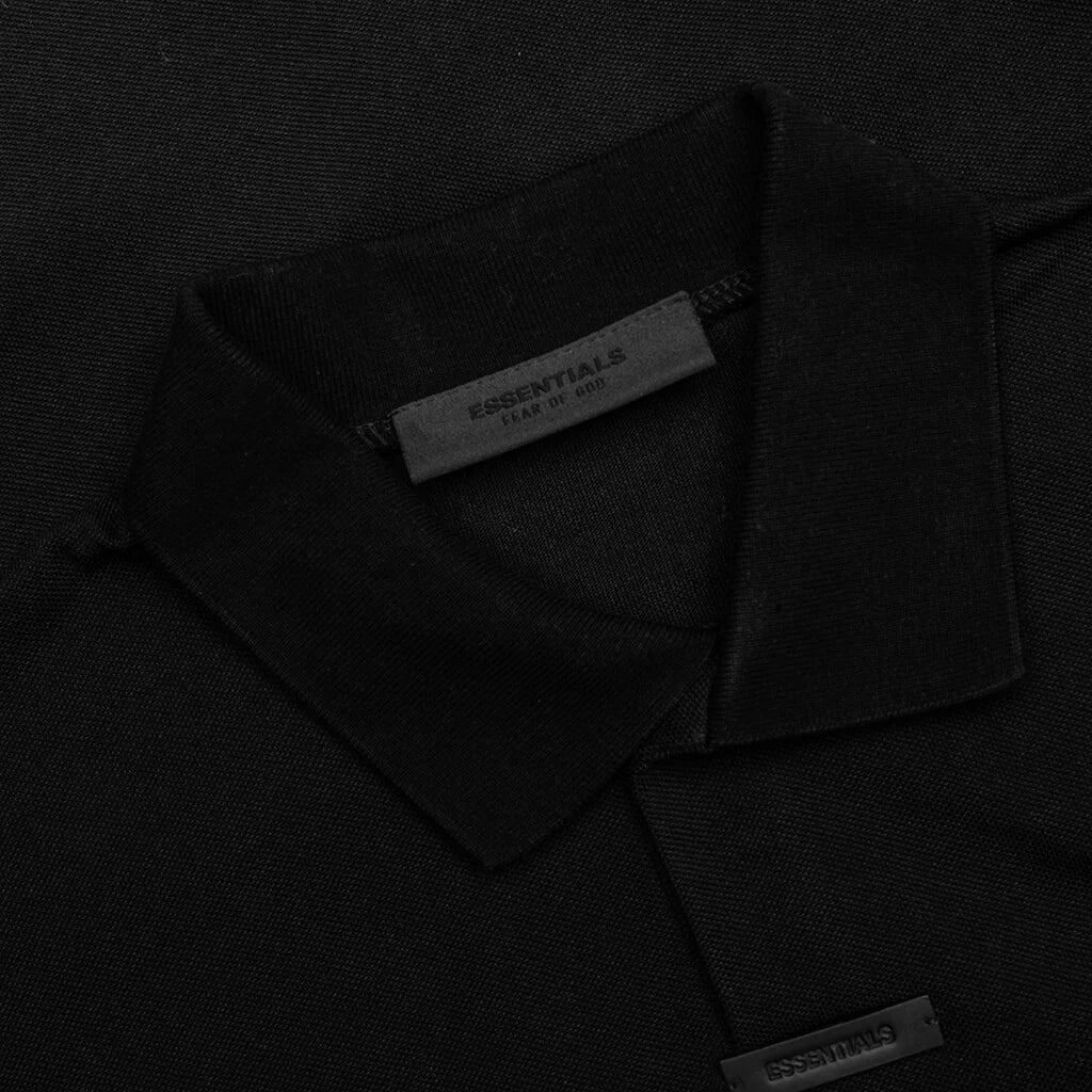 Pique L S Polo Black