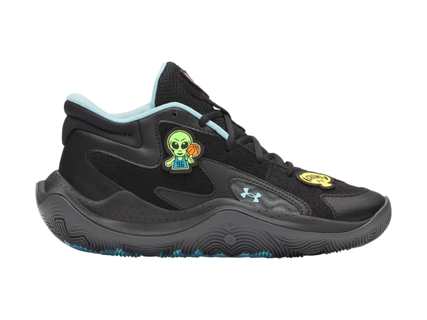 Tenis Under Armour Jet 25 Patches Negro para Niño