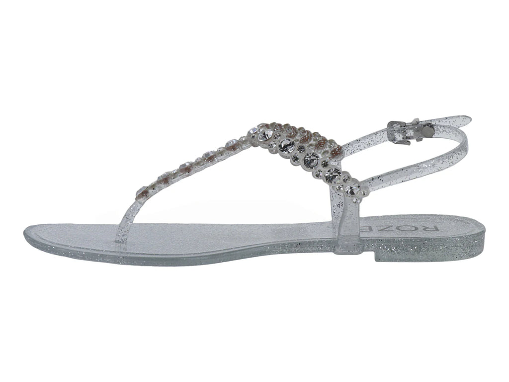 Sandalias ROZE Transparentes con Brillos para Mujer