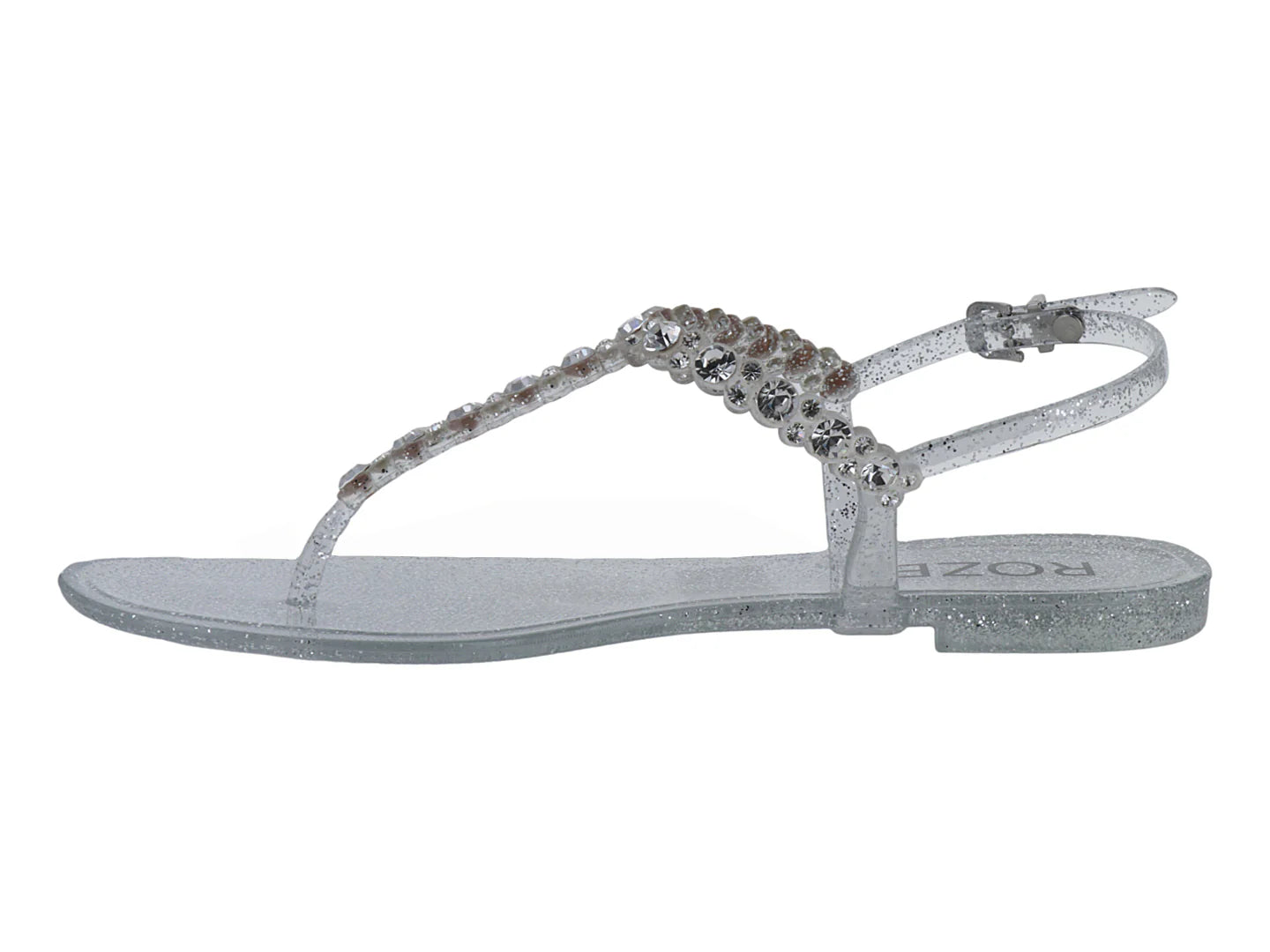 Sandalias ROZE Transparentes con Brillos para Mujer