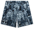 Silk Bermuda Shorts with Hubert Objects Black Navy