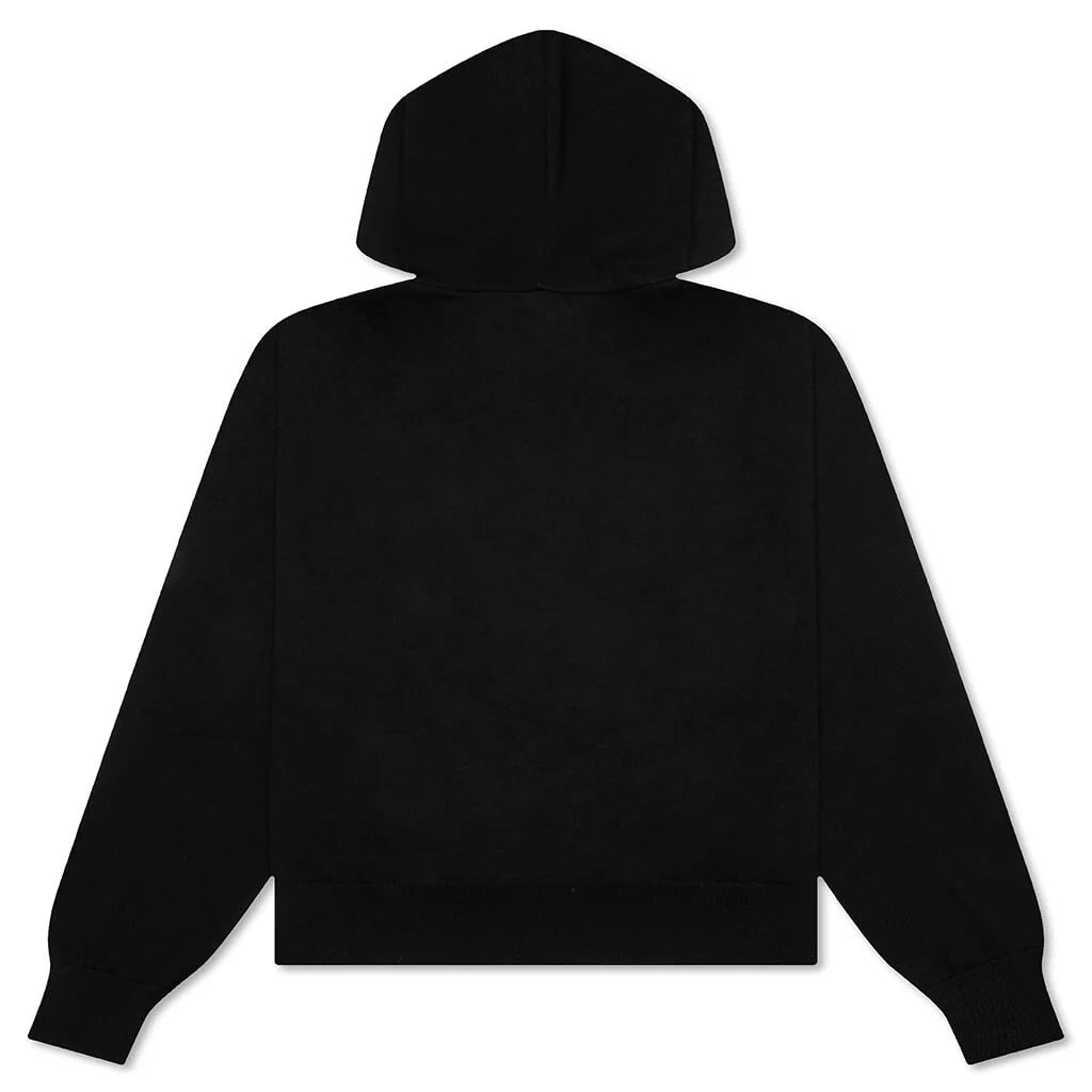 Floral Logo Hoodie Black