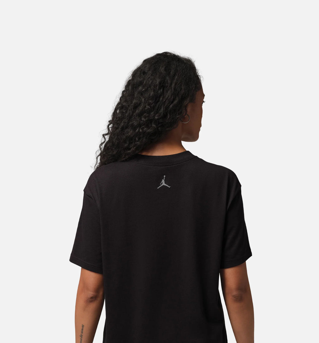 Flight Graphic Womens Short Sleeve Shirt Black Smoke Grey