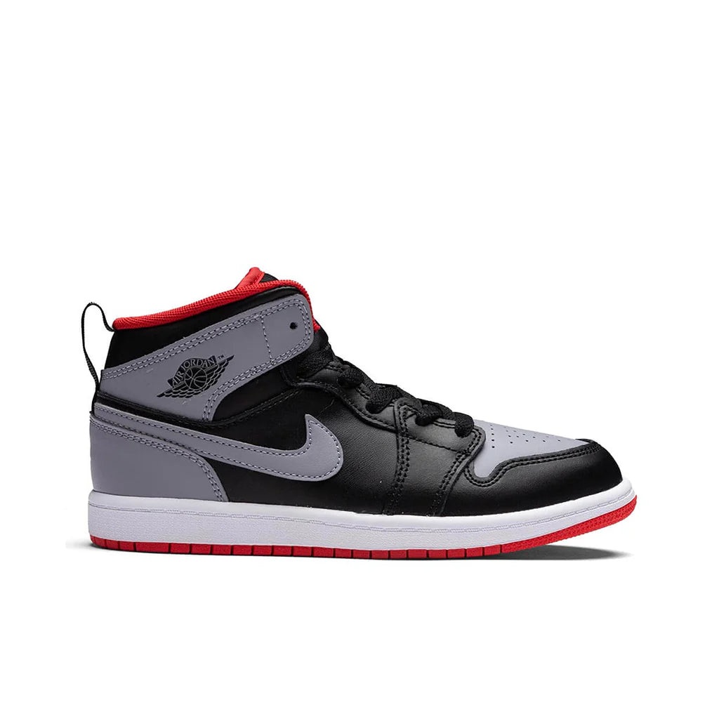 Air Jordan 1 Mid PS Black Cement Grey Fire Red White