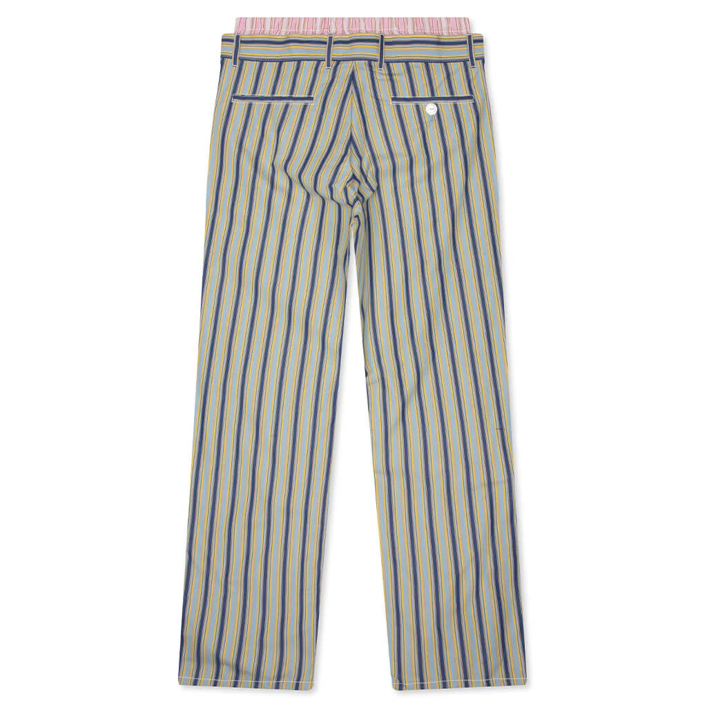 Striped Poplin Trousers Baltic
