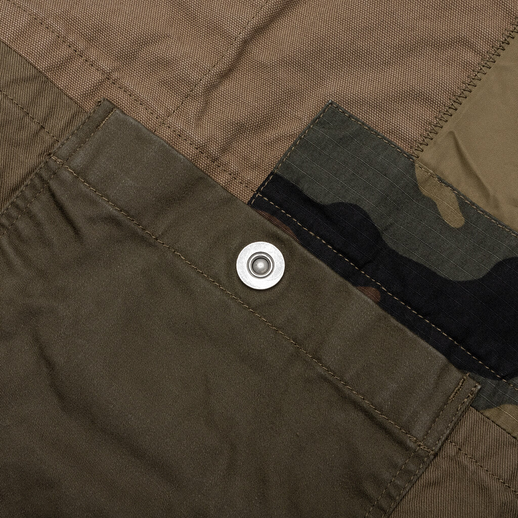 Patchwork Liner Jacket Khaki Mix