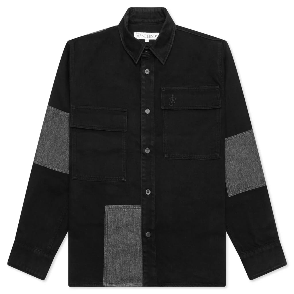 Patchwork Overshirt Black