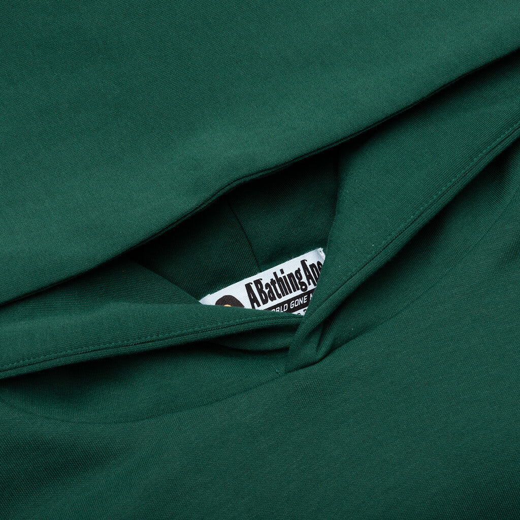 College Puffy Relaxed Fit Pullover Hoodie Green