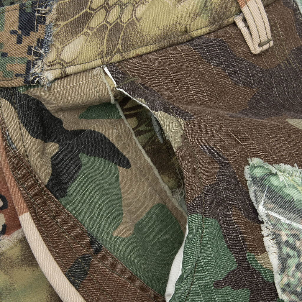 Retouche Camo Patchwork Kenzie Shorts Mixed Camo