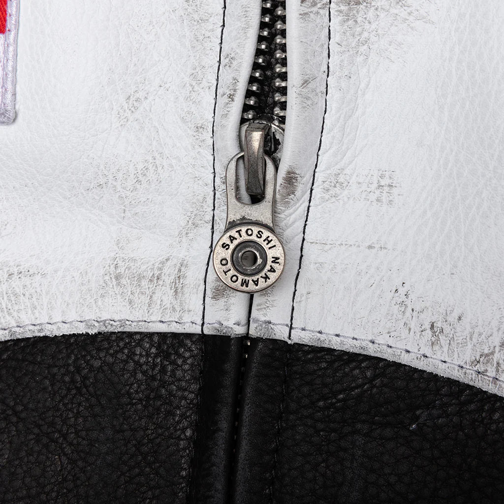 Movie Star Leather Jacket Black White Yellow