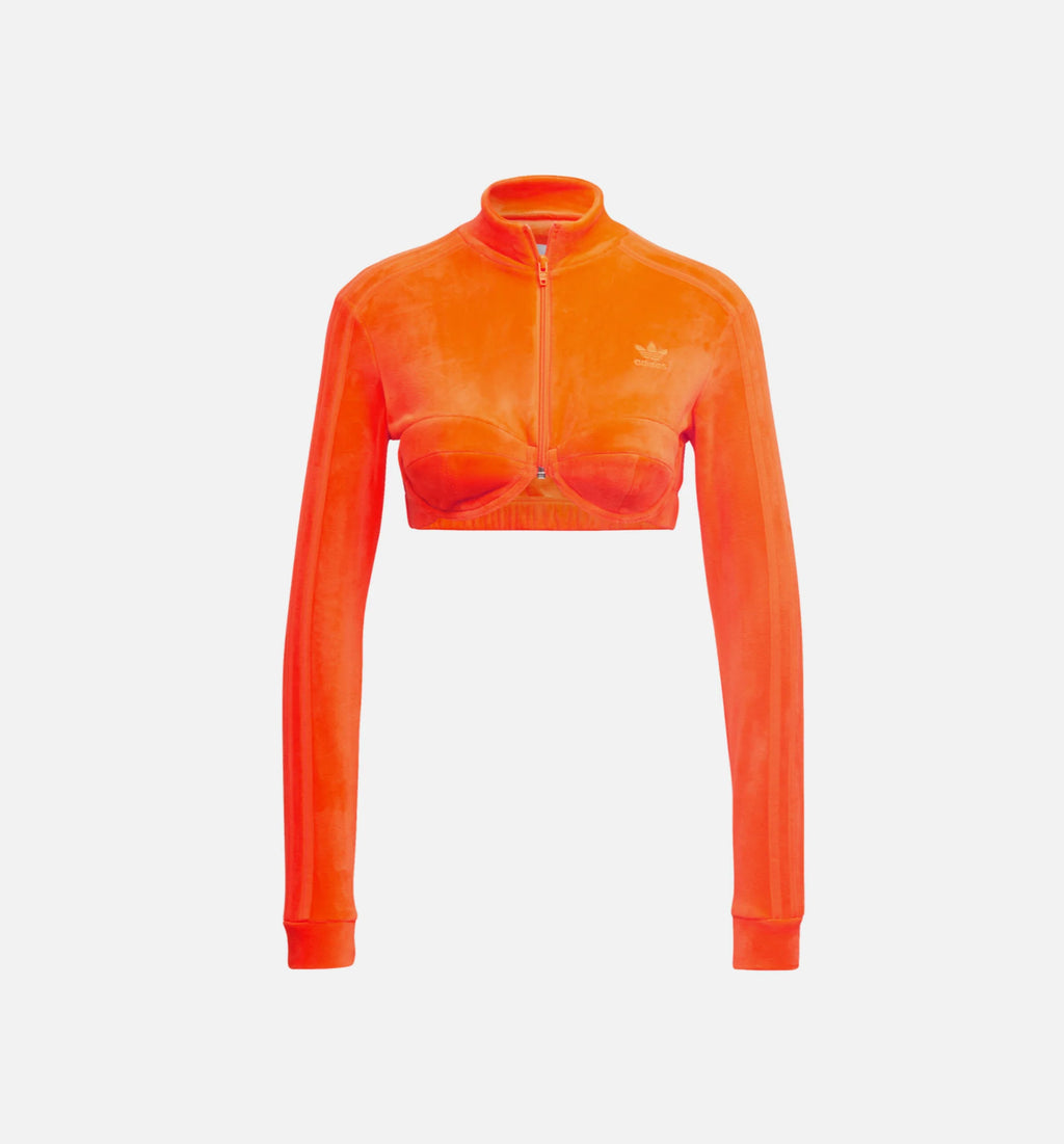 Jeremy Scott Velour Bra Track Top Womens Top Orange