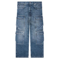 Double Cargo Denim Jeans Washed Indigo