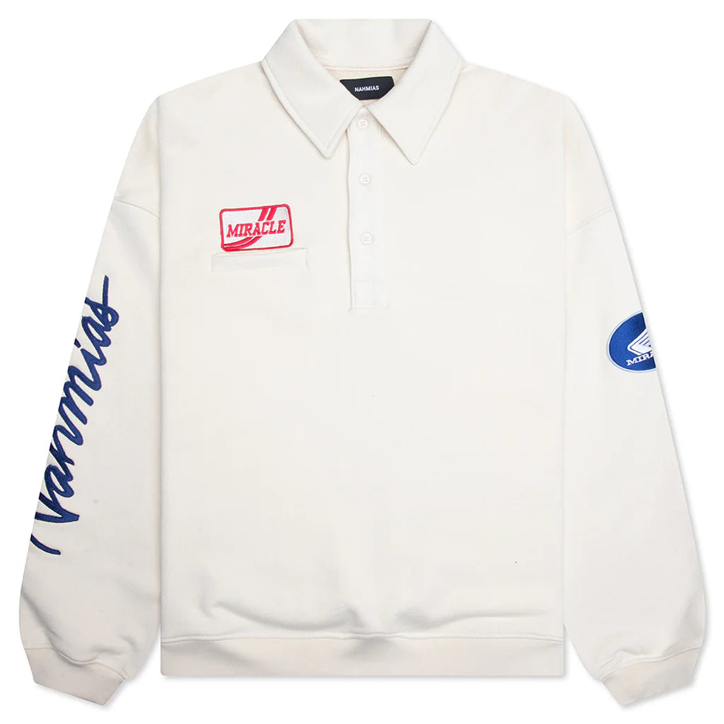 L S Polo Henley Shirt Egg White
