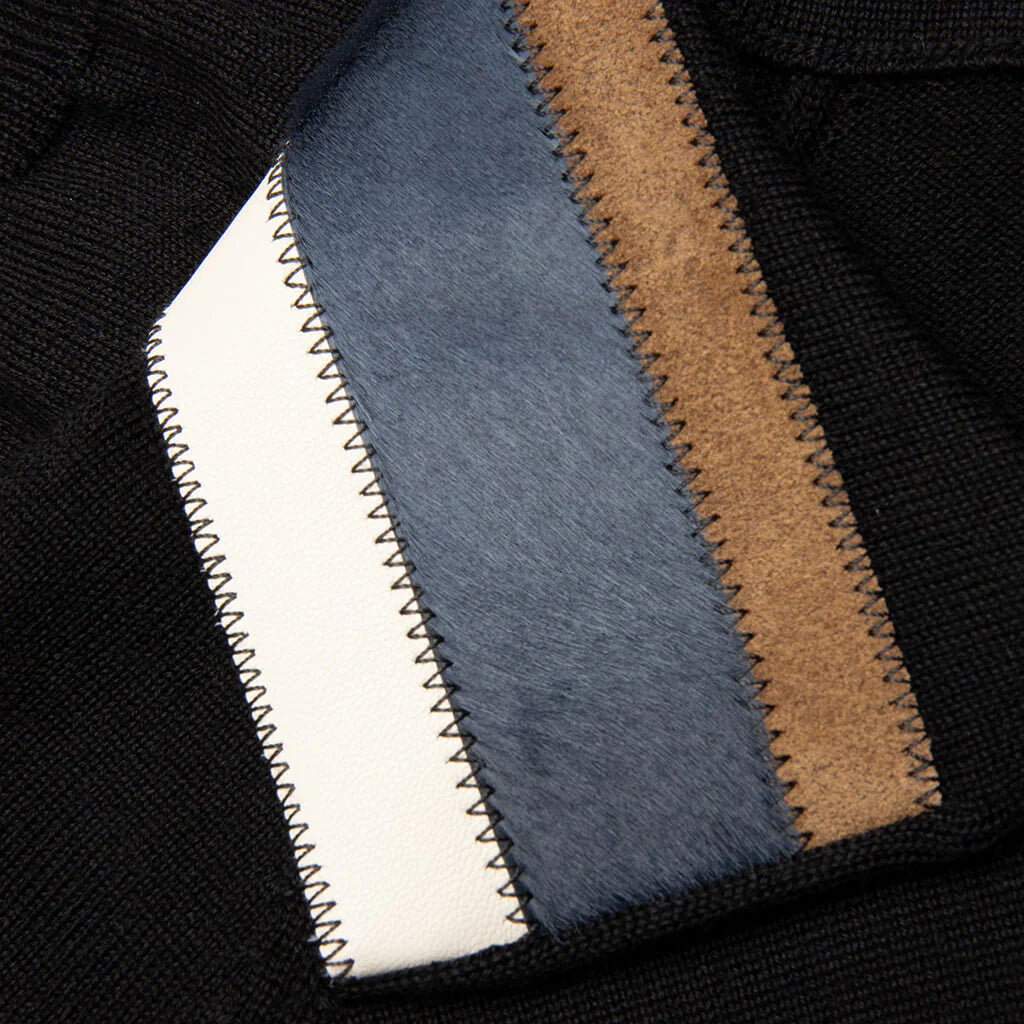 Light Wool With Patchwork Gauge Polo Black