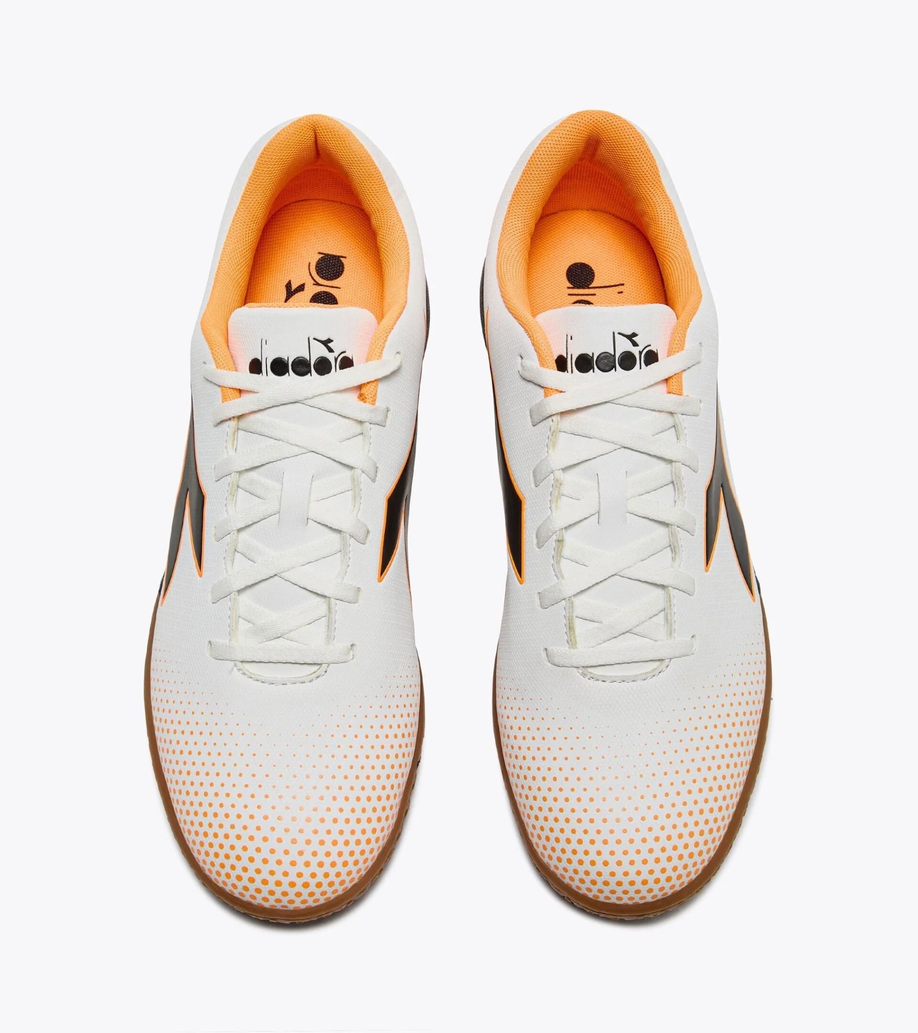Diadora Pichichi 7 IN Indoor Football Boots White Black Orange Fluo