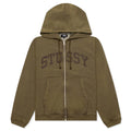 Faded Graphic Zip Hoodie Olive