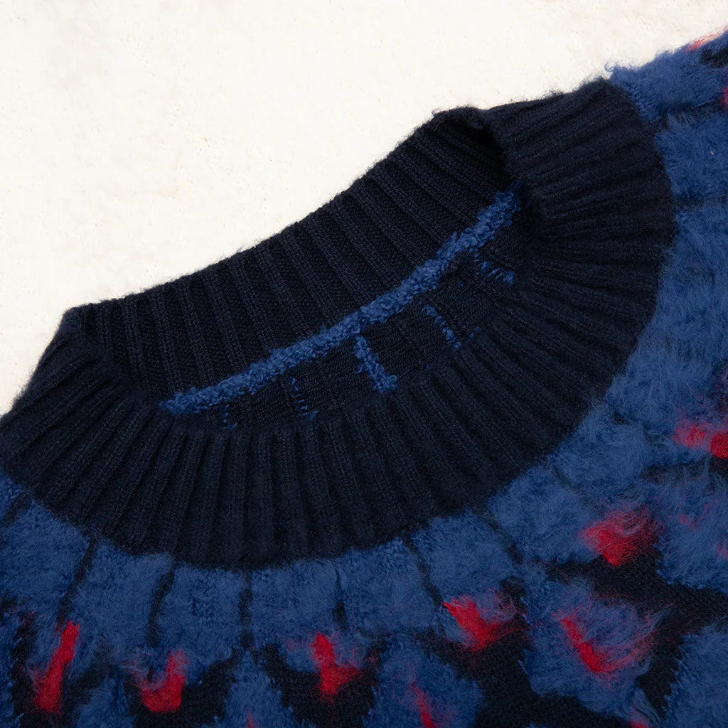 Jacquard Knit Pullover Navy