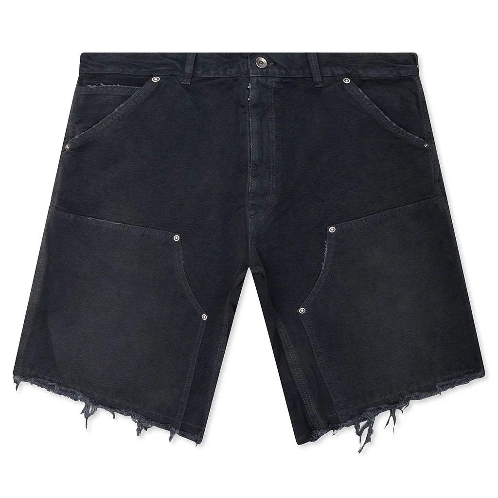 Stud Denim Shorts Grey