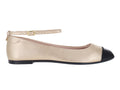 Zapatos Ballerinas Moleca Dorado con Negro para Mujer